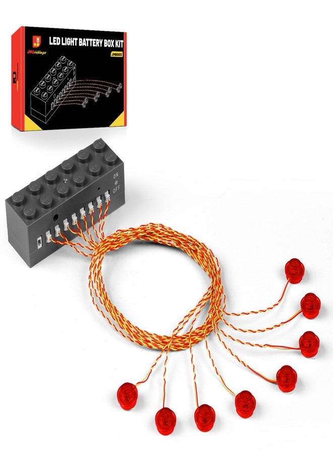 مجموعة مكعبات بناء JMBricklayer المزودة بإضاءة LED، 2x6 مكعبات حمراء مضيئة مع وضع استشعار الضوء، مجموعات تزيين وإكسسوارات إضاءة يمكنك تركيبها بنفسك، متوافقة مع التحديثات الرئيسية - Image 1